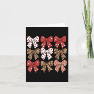 Cute Leopard Cheetah Print Coquette Bows Girl Ribb Card