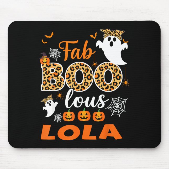 Cute Leopard Fab Boo Lous Lola Soky Halloween Cost Mouse Pad (Front)