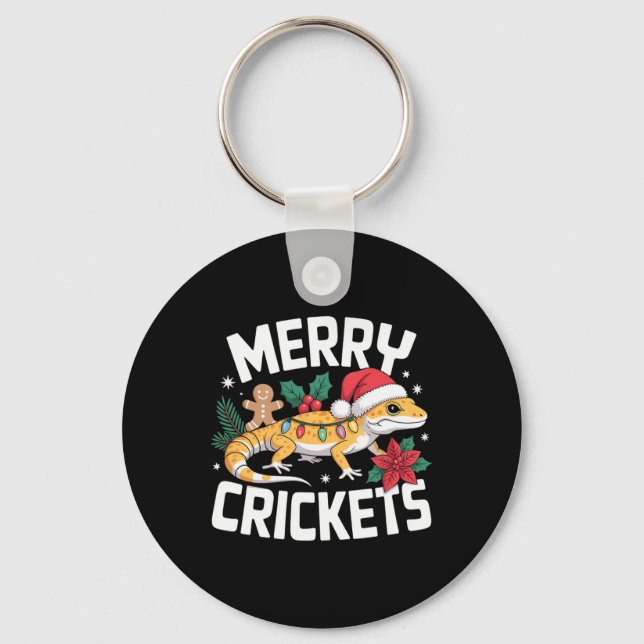 Cute Leopard Gecko Christmas Pun  Keychain (Front)