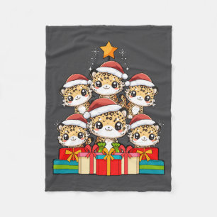 Cute Leopard Gecko Le Lizard Christmas Tree Xmas H Fleece Blanket