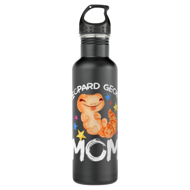 Cute Leopard Gecko Mom Reptile Gecko Animal Leopar 710 Ml Water Bottle (Front)
