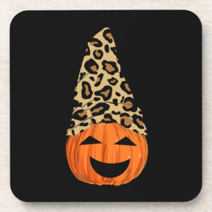 Cute Leopard Hat Pumpkin Coaster