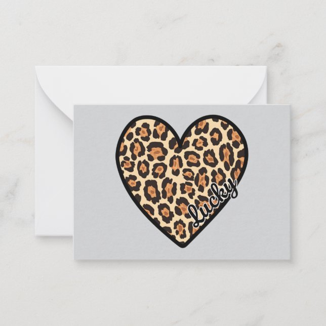Cute Leopard Heart Valentine's Day gift Card (Front)