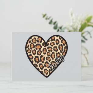 Cute Leopard Heart Valentine's Day gift Invitation