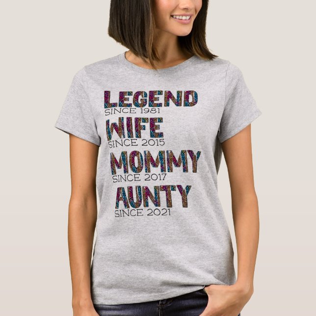 Cute Leopard Pattern Gift Mother Mom Legend Wife T-Shirt (Front)