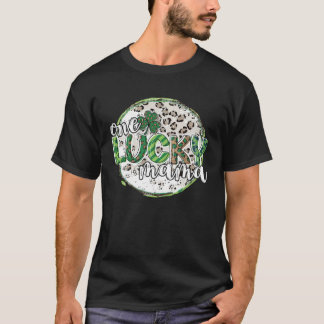 Cute Leopard Plaid St Patrick s Day One Lucky Mama T-Shirt