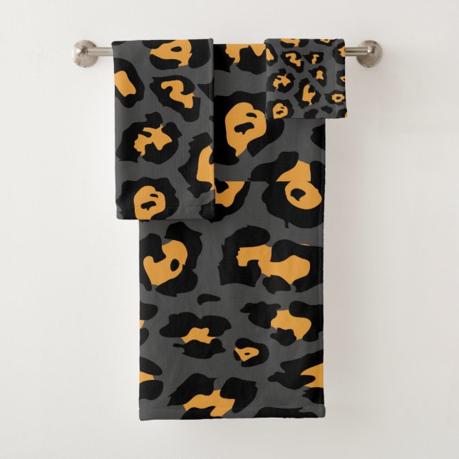 Cute Leopard Print Bath Towel Set (Insitu)