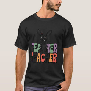 Cute Leopard Print Bunny Teacher T-Shirt