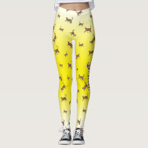 Cute Leopard Print Cats Pattern Yellow Gradient