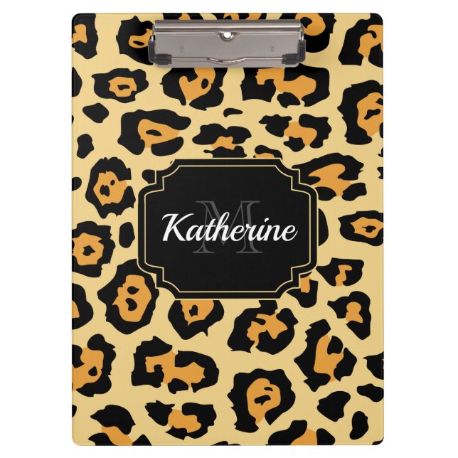 Cute Leopard Print Clipboard (Front)