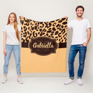 Cute Leopard Print Fleece Blanket