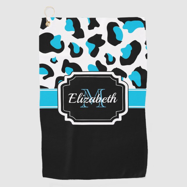 Cute Leopard Print Golf Towel (Front)
