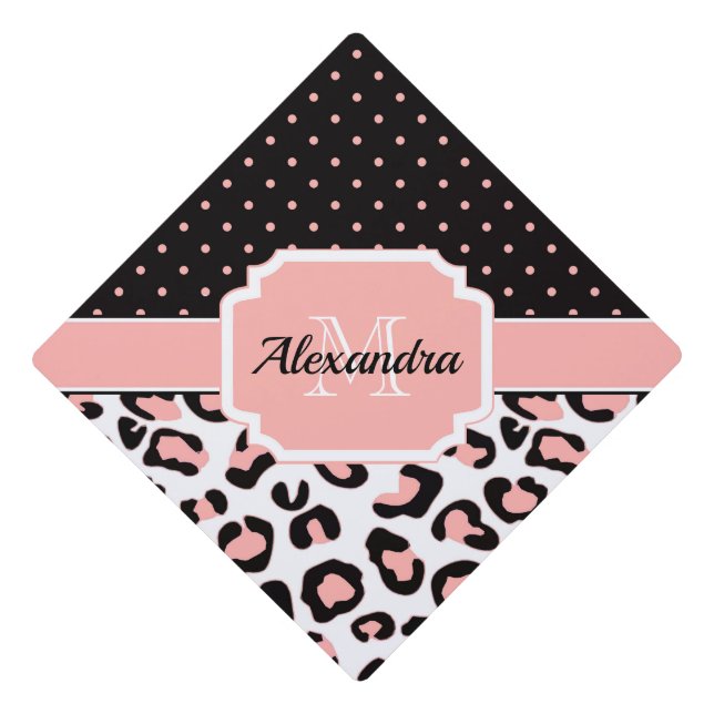 Cute Leopard Print Graduation Cap Topper (Front)