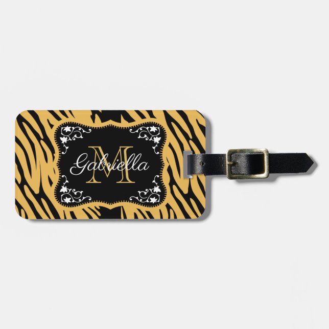 Cute Leopard Print Luggage Tag (Front Horizontal)