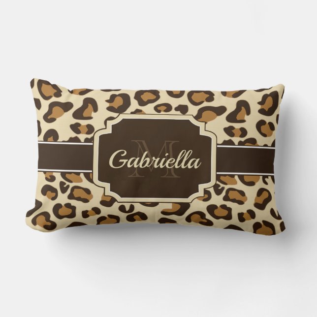 Cute Leopard Print Lumbar Pillow (Front)