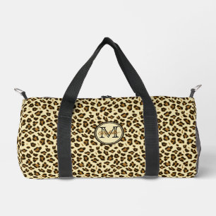 Cute Leopard Print Monogrammed Duffle Bag