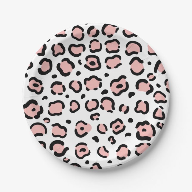 Cute Leopard Print Paper Plate (Front)
