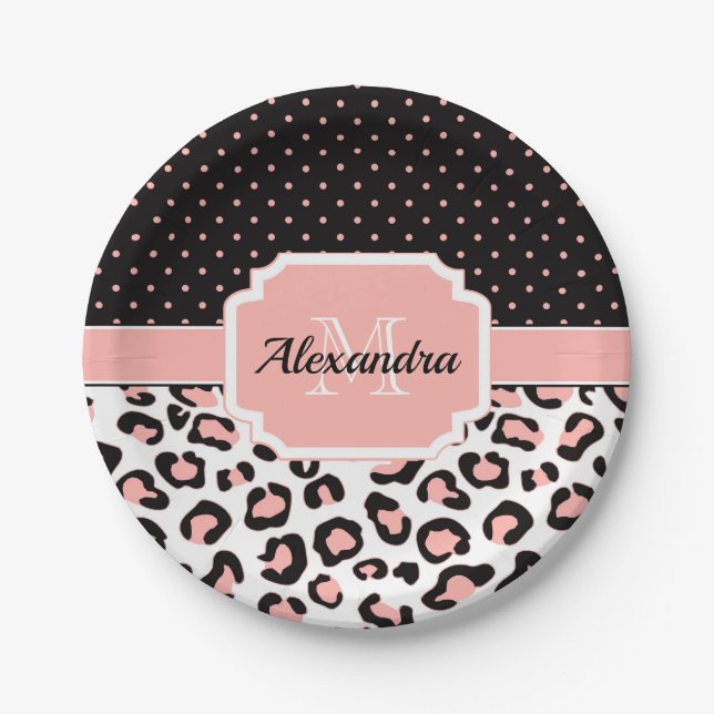 Cute Leopard Print Paper Plate (Front)