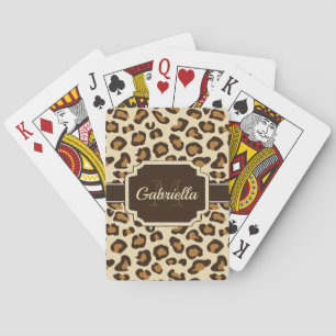 Cute Leopard Print Playing Cards