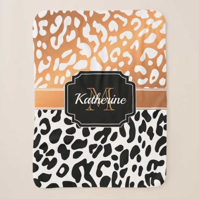Cute Leopard Print Sherpa Blanket (Front)