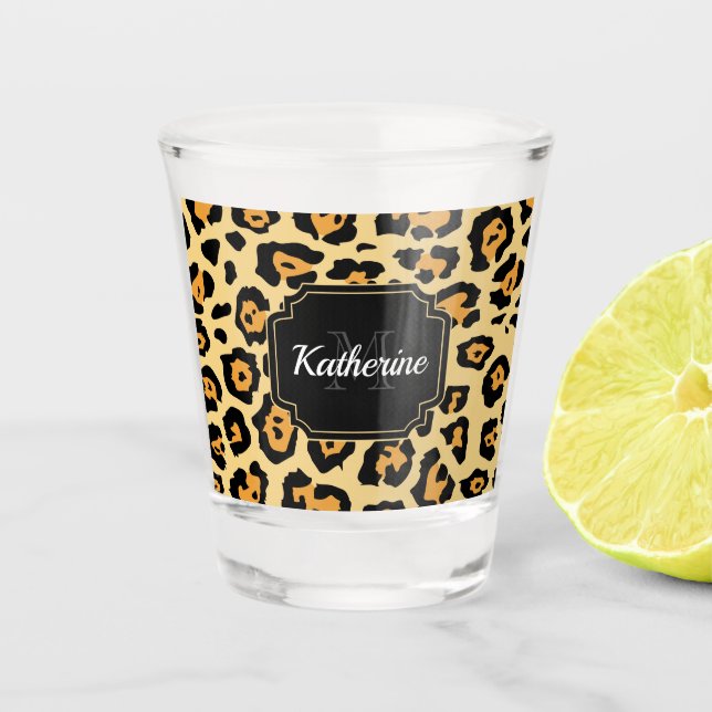 Cute Leopard Print Shot Glass (Front)