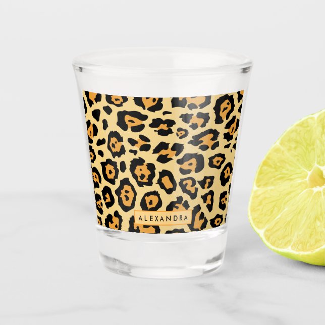 Cute Leopard Print Shot Glass (Front)