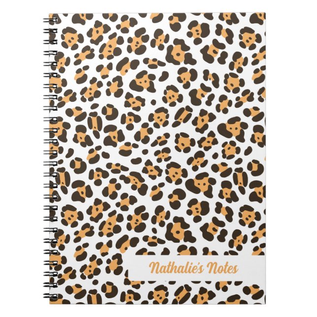 Cute Leopard Print Spiral Notebook (Front)