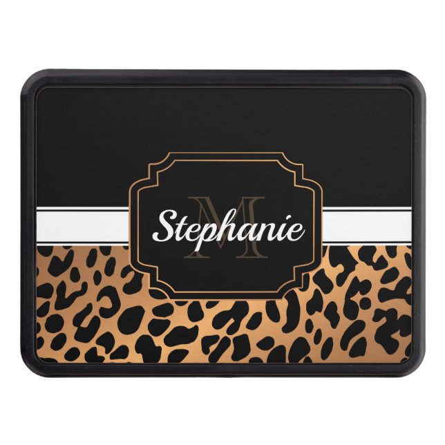 Cute Leopard Print Trailer Hitch Cover (Front)