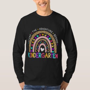 Cute Leopard Rainbow Kindergarten Where The Advent T-Shirt