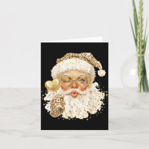Cute Leopard Santa Claus Merry Christmas 2026 Prep Card