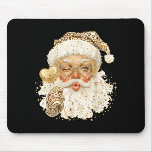 Cute Leopard Santa Claus Merry Christmas 2026 Prep Mouse Pad