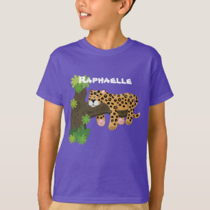 Cute leopard sleeping cartoon illustration T-Shirt