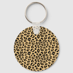 Cute Leopard Spots Cat Animal Print Pattern Keychain