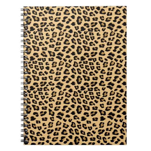 Cute Leopard Spots Cat Animal Print Pattern Notebook (Front)