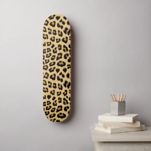 Cute Leopard Spots Cat Animal Print Pattern Skateboard