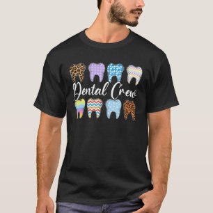 Cute Leopard Teeth Dental Crew Happy Easter Day Ch T-Shirt