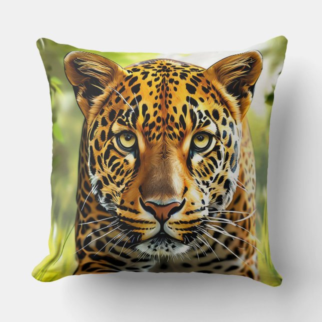 Cute Leopard Throw Pillow (Front)