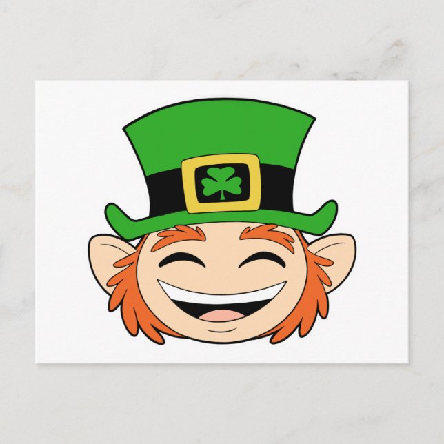 Cute Leprechaun Face Postcard (Front)