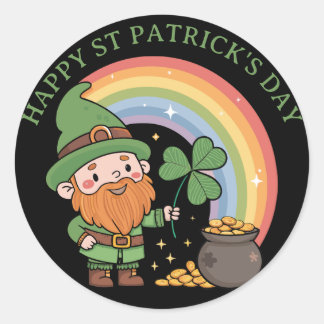 Cute Leprechaun Gnome Classic Round Sticker