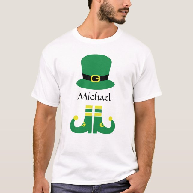 Cute Leprechaun Hat Add Name Men's T-Shirt (Front)