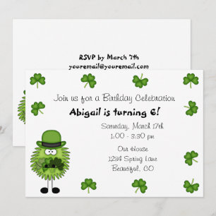 Cute Leprechaun Irish St Patrick's Day Birthday Invitation