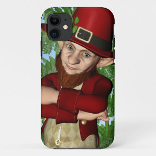 Cute Leprechaun Shamrock Irish Folklore Art iPhone 11 Case