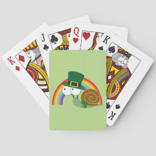 Cute Leprechaun Snail Playing Cards