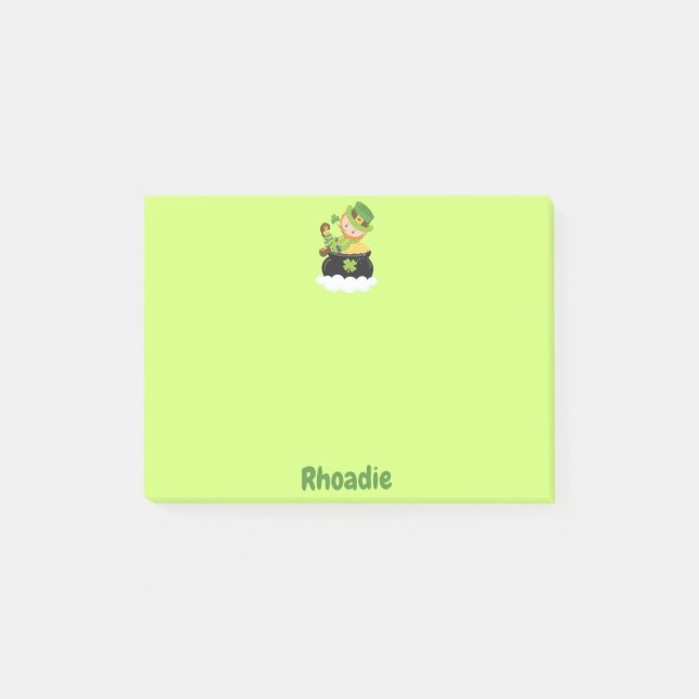 Cute Leprechaun St. Patty's Day Post-it Notes (Front)