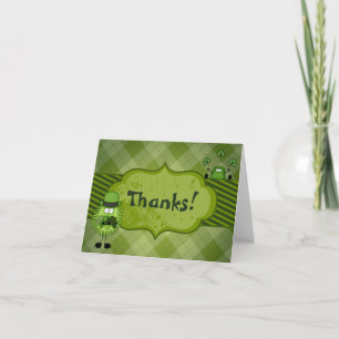 Cute Leprechauns and Clovers Irish Thank You Card