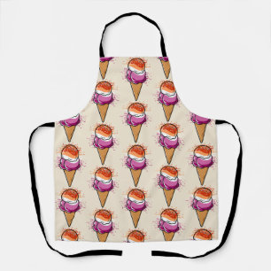 Cute Lesbian Sapphic LGBT Pride Flag Ice Cream Apron