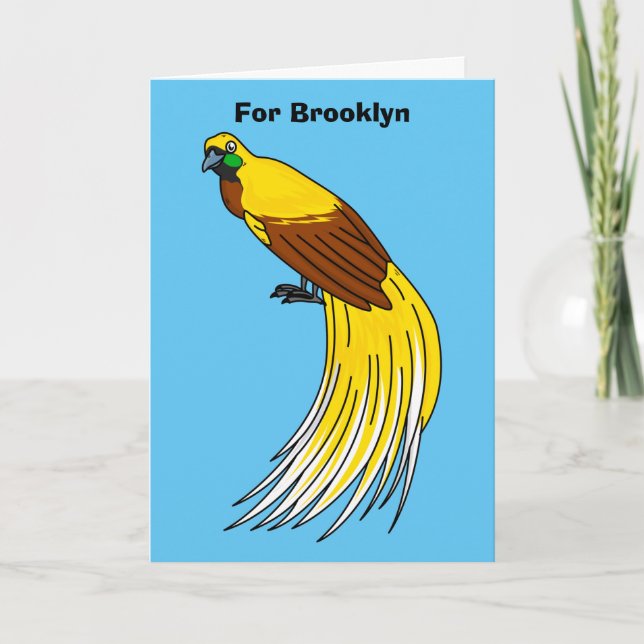 Cute lesser bird of paradise illustration card (Front)