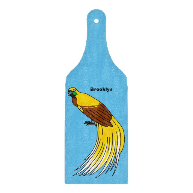 Cute lesser bird of paradise illustration  cutting board (Front)
