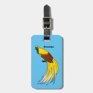 Cute lesser bird of paradise illustration luggage tag