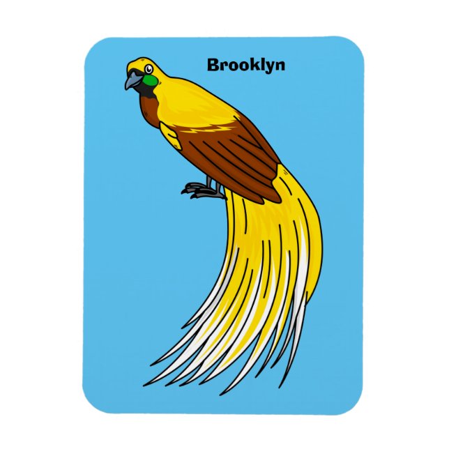 Cute lesser bird of paradise illustration magnet (Vertical)